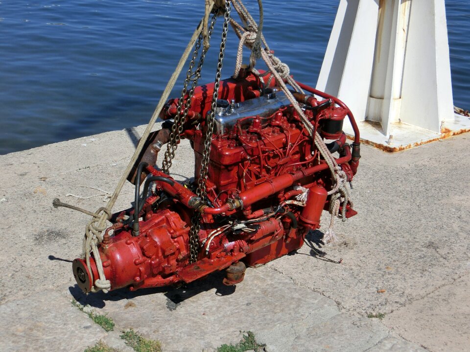 Red watercraft internal combustion engine