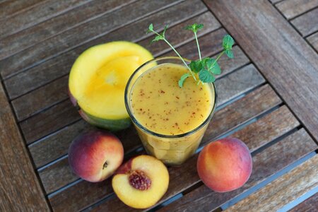 Glass healthy peach