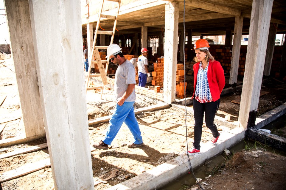 08.04.2019 - Prefeita Paula Mascarenhas visita as obras da EMEF Sítio Floresta - Foto: Gustavo Vara