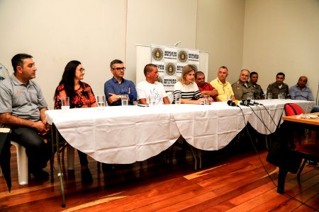 12.03.2019 - Prefeita Paula Mascarenhas participa de coletiva de imprensa para apresentação do projeto torcida mista Bra x Pel - Foto: Gustavo Vara