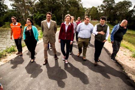 05.04.2019 - Prefeita Paula Mascarenhas e o vice Idemar Barz, acompanhados do secretário estadual de Meio Ambiente e Infraestrutura, Artur Lemos Junior, realizam visita a Barragem Santa Bárbara - Foto: Gustavo Vara