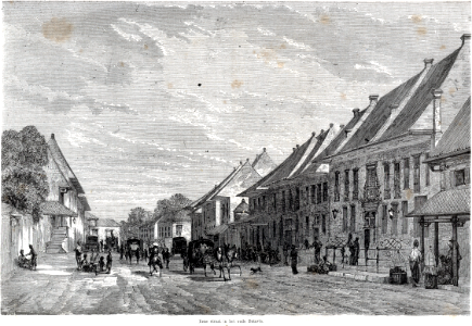 Eene straat in het oude Batavia