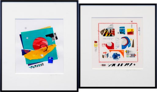 347 | Suzanne Tillman | Suspension (A), Inside and Outside (B) | Collage | 14x25.25