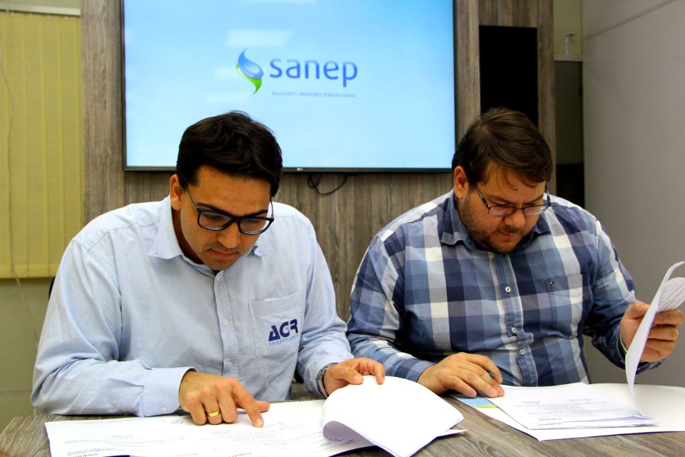 16.05.2018 - SANEP - Assinatura contrato com empresa AGR Construtora - Foto Marcel Avila