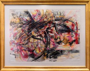 362 | Betsy LeBleu Curry | Music Undertones | Monotype with Colored Pencils and Ink | 24x30