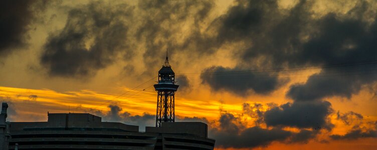 Barcelona sunset port