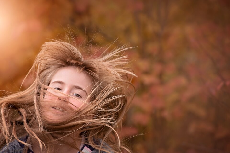 Girl hair in motion
