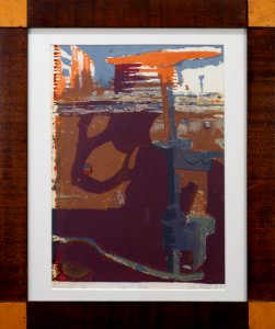 229 | Marian Van Landingham | Edge of Flatcar | Printmaking | 22.75x19