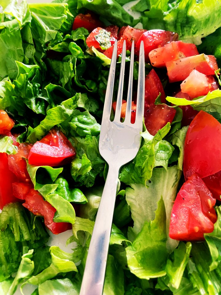 Salad with fork