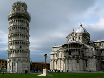 leaning tower and basilica photo