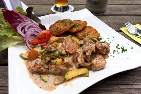 Potato specialty baked patties out eat