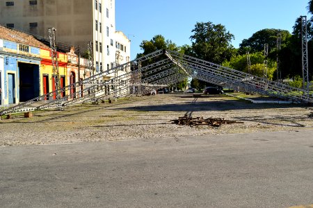 21.02.2019 - Montagem da passarela para o carnaval - Foto Janine Tomberg