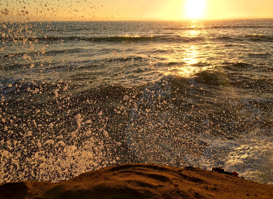 Sea splash water