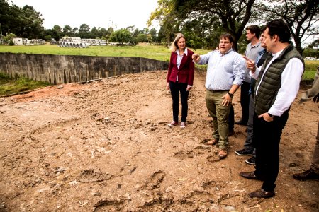 05.04.2019 - Prefeita Paula Mascarenhas e o vice Idemar Barz, acompanhados do secretário estadual de Meio Ambiente e Infraestrutura, Artur Lemos Junior, realizam visita a Barragem Santa Bárbara - Foto: Gustavo Vara