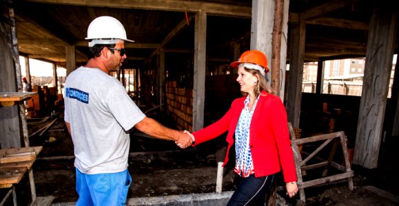 08.04.2019 - Prefeita Paula Mascarenhas visita as obras da EMEF Sítio Floresta - Foto: Gustavo Vara
