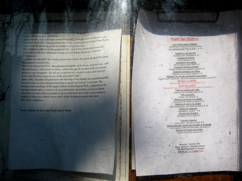 restaurant street menu
