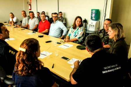 11.01.2019 - Prefeita Paula Mascarenhas durante reunião do GGI na Secretaria de Segurança Pública - Foto: Gustavo Vara