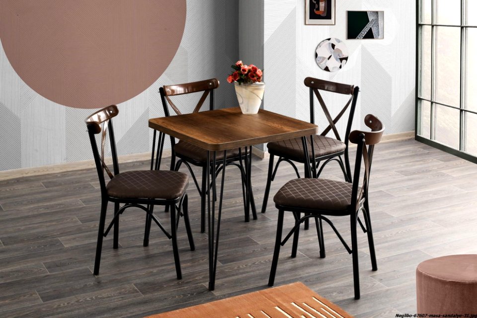 70x70 Wire Table and Cross Chair-01