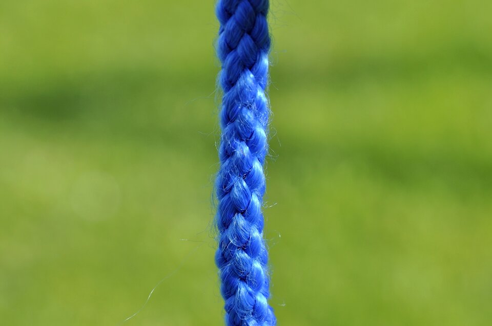 Blue knitting close up