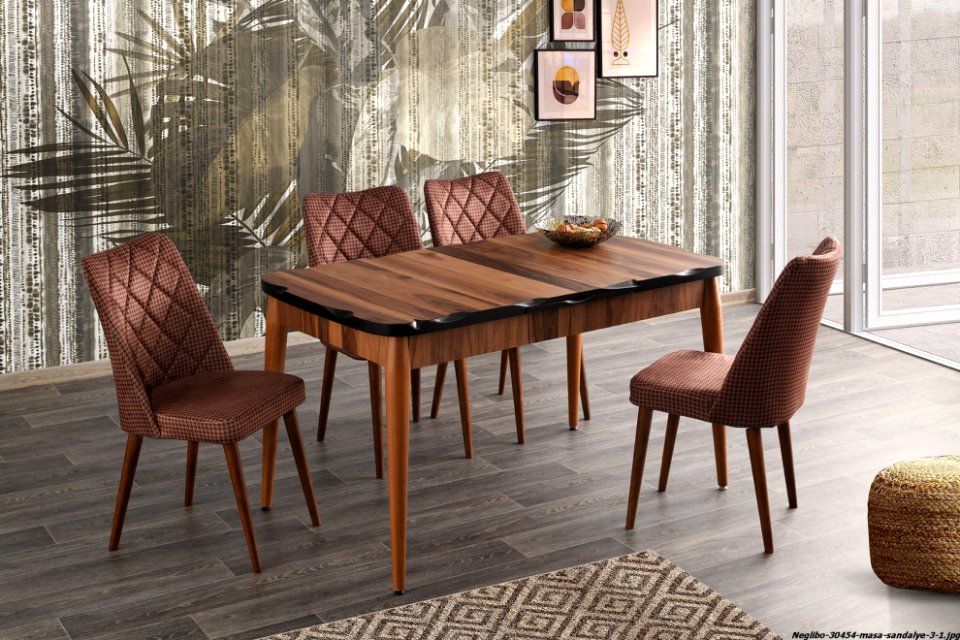 Wooden Kelebek Table and Nova Chair-01
