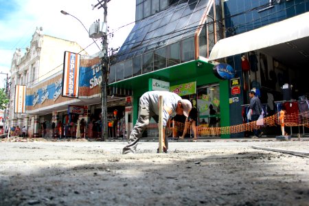 06.02.2019 - SEPLAG - Obras de Requalificação do Calçadão - Foto Marcel Avila