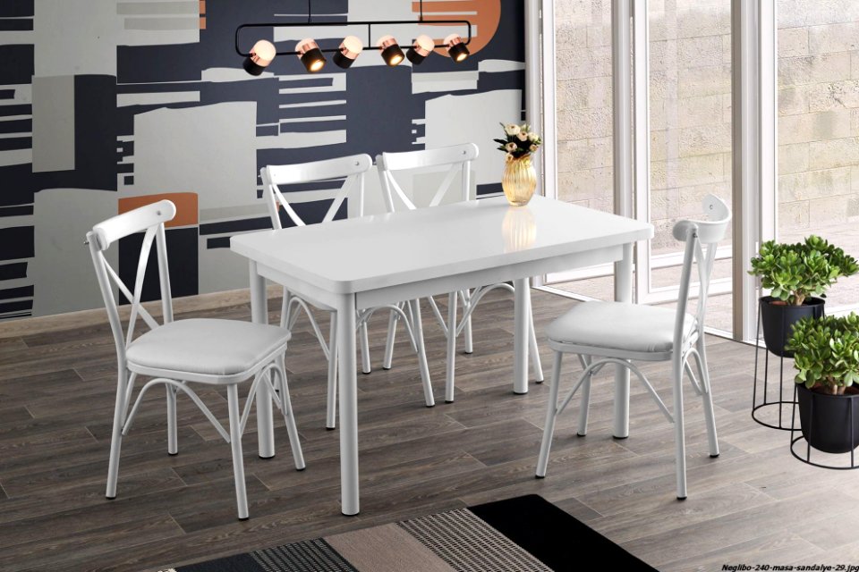 120x70 Fixed Table and Cross Chair-01