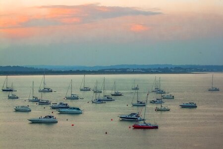 Sea port sunset