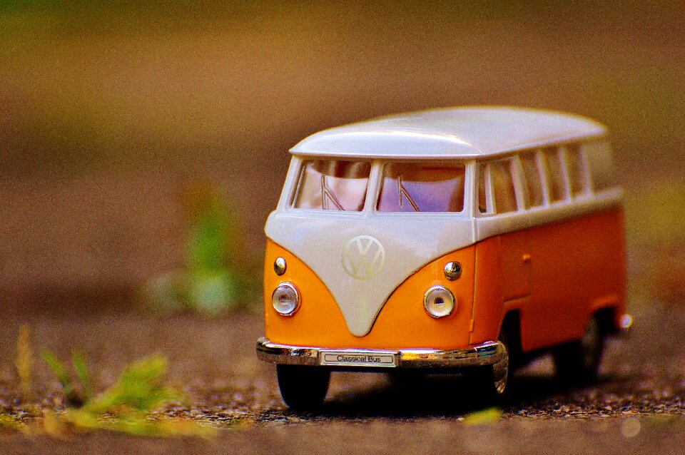 Model car vw bus yellow