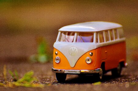 Model car vw bus yellow
