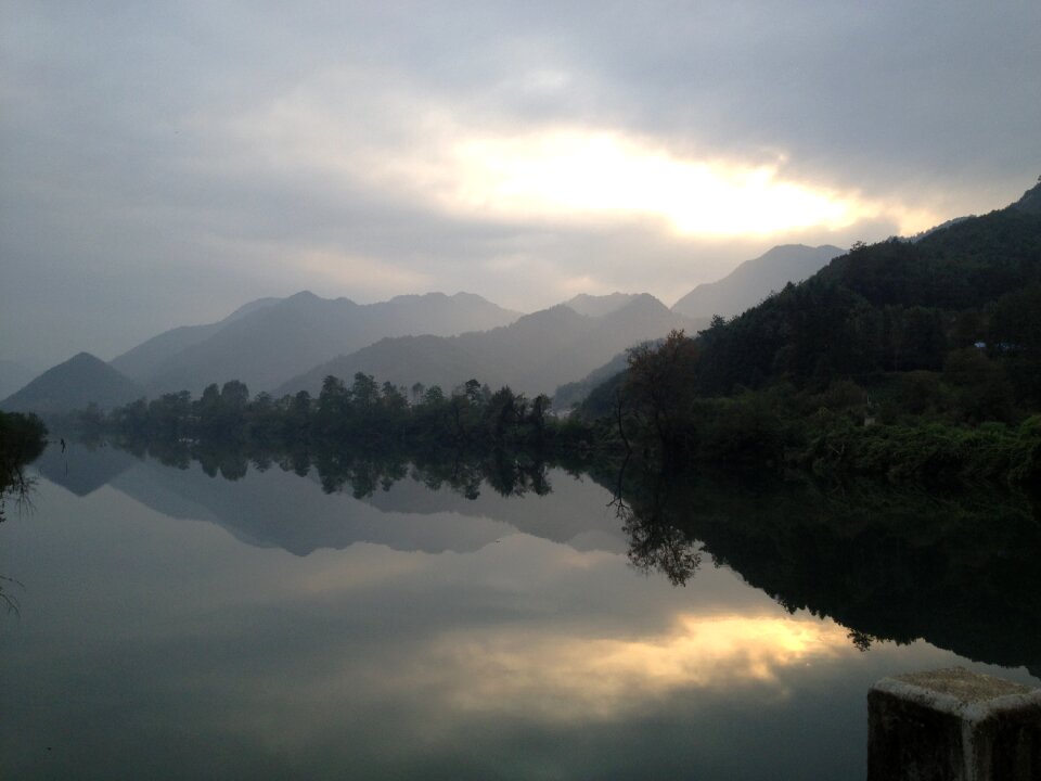 Lake reflection outer world