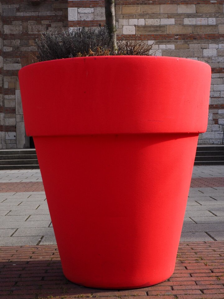 Flowerpot plus size red