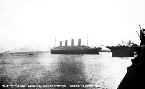 Titanic leaving Southampton