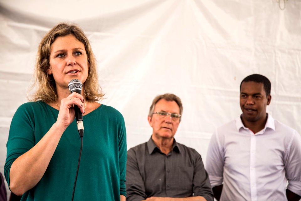 29.09.2018 - Prefeita Paula Mascarenha e o vice Idemar Barz na cerimônia de inauguração da UBS Virgilio Costa - Foto: Gustavo Vara