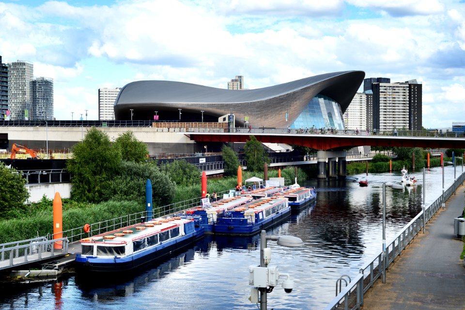 Aquatics Centre across the Waterworks River