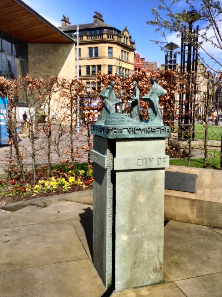 Memorial to victims of the Bradford City stadium fire