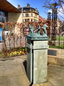Memorial to victims of the Bradford City stadium fire
