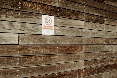 Graffiti on wall of lifeboat station photo