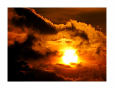 Sunset with extraordinary brightness and heat photo