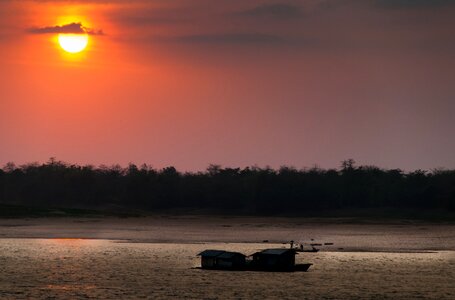 River boat sunset photo