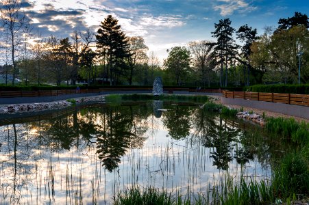 Lake and park at Erd, Hungary photo