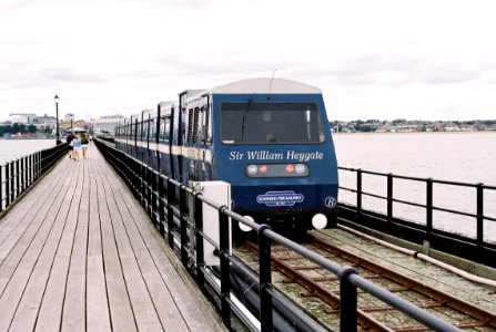 Train near mid-point of Southend pier photo