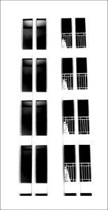 The uniform pattern of a block of flats