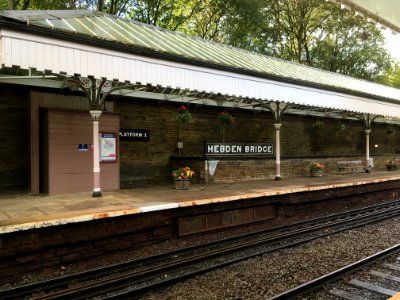 Hebden Bridge station platform photo
