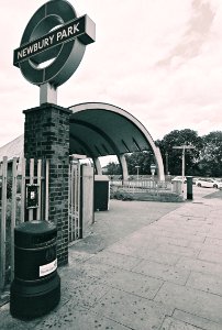Newbury Park Bus Station with roundel sign