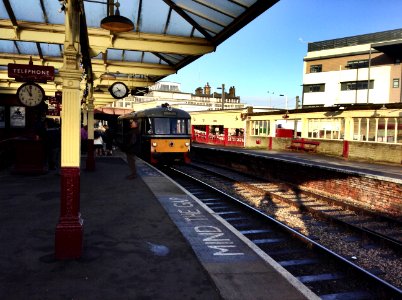German 4-wheel railbus at Keighley