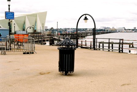 Southend pier, looking to the shore from the pier head photo