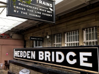 Hebden Bridge station platform photo