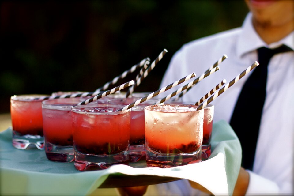 Catered alcohol glass