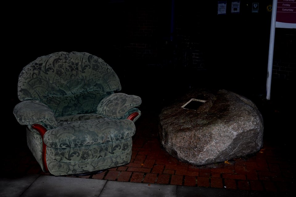 A soft chair and a hard rock