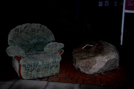 A soft chair and a hard rock photo